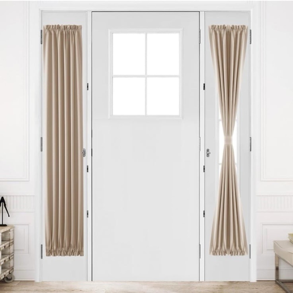 DWCN French Door Curtains – Rod Pocket Thermal Blackout Curtain for Doors with G